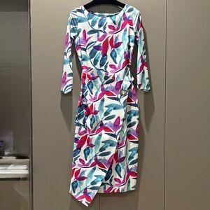 Chiara Boni Multicolor Floral Long Sleeve Dress